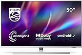 Philips Ambilight 50PUS8505/12 - Televisor Smart TV de 50 Pulgadas (4K UHD, P5 Picture Engine, Dolby Vision, Dolby Atmos, Control de Voz, Android TV), Color Plata Claro (Modelo de 2020/2021)