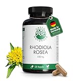 Rhodiola Rosea (120 cápsulas á 500mg) - Producción alemana - 100% Vegano y sin aditivos