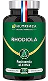 Rhodiola Rosea 400 mg - Estrés y fatiga - Concentración y capacidad cognitiva - Salidroside 3% - Fabricado en Francia - 120 cápsulas Nutrimea