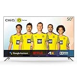 CHiQ U50H7A - Televisor Smart TV, 50 Pulgadas, Android 9.0, Ultra HD, 4K, WiFi, Bluetooth, Google Assistant, Netflix, Prime Video, 3 x HDMI, 2 x USB