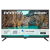 INFINITON INTV-32AF430 – Televisor Smart TV 32' HD – Android 9.0 – Google Assistant – HBBTV – 3X HDMI – 2X USB - DVB-T2/C/S2 - Modo Hotel – Clase A+